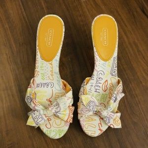 NWOT Coach Karen Graffiti Print Mule/SlipOn Sandal
